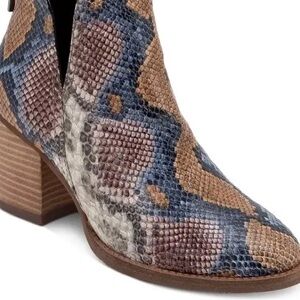 Aqua College Naomi Snake Print Ankle Boots